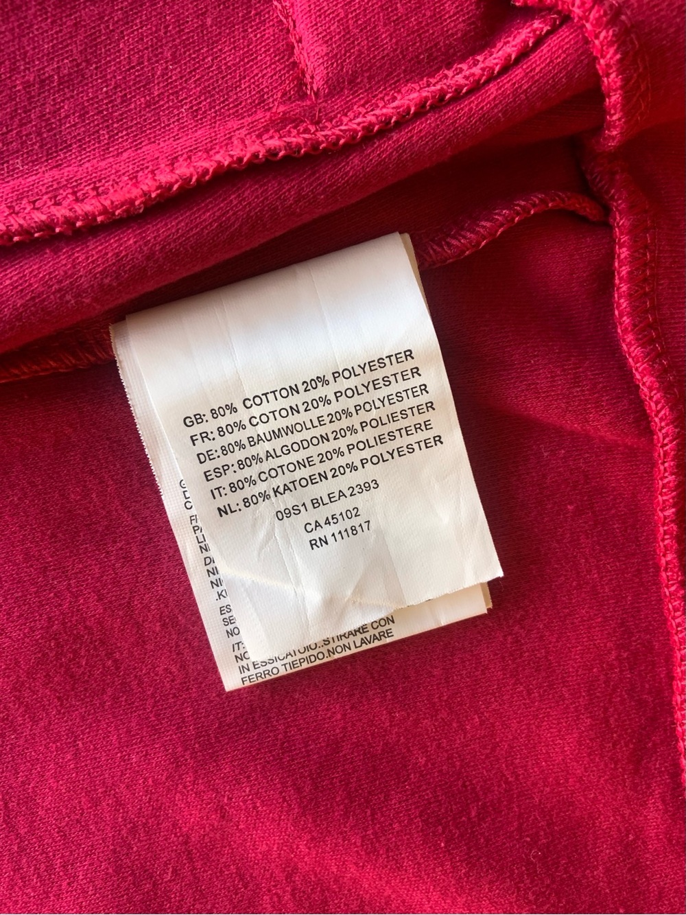 Bench Hot Pink Zip-Up Hoodie Jacket with Geometric Print Medium - Picture 16 of 16